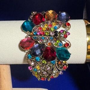 BETSEY JOHNSON • BUTTERFLY BRACELET multicolor rhinestones